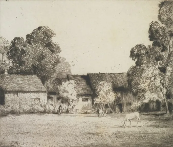 Framed Print : A Suffolk farm, 1930s. Creator: Martin Hardie Framed Print : A Suffolk farm, 1930s. Creator: Martin Hardie