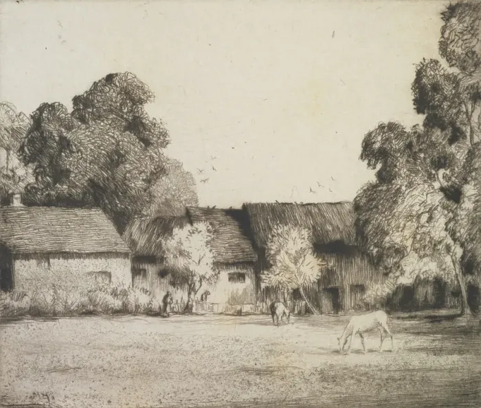 Framed Print : A Suffolk farm, 1930s. Creator: Martin Hardie Framed Print : A Suffolk farm, 1930s. Creator: Martin Hardie