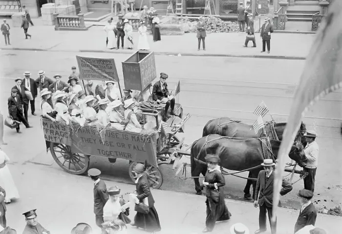 Framed Print : Suffrage Hay Wagon, between c1910 and c1915. Creator: Bain News Service