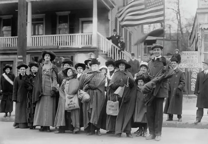 Framed Print : Suffrage hike to Albany, 1 / 1 / 14, 1914. Creator: Bain News Service Framed Print : Suffrage hike to Albany, 1 / 1 / 14, 1914. Creator: Bain News Service