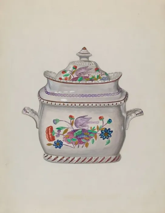 Framed Print : Sugar Bowl, c. 1936. Creator: John Cutting Framed Print : Sugar Bowl, c. 1936. Creator: John Cutting