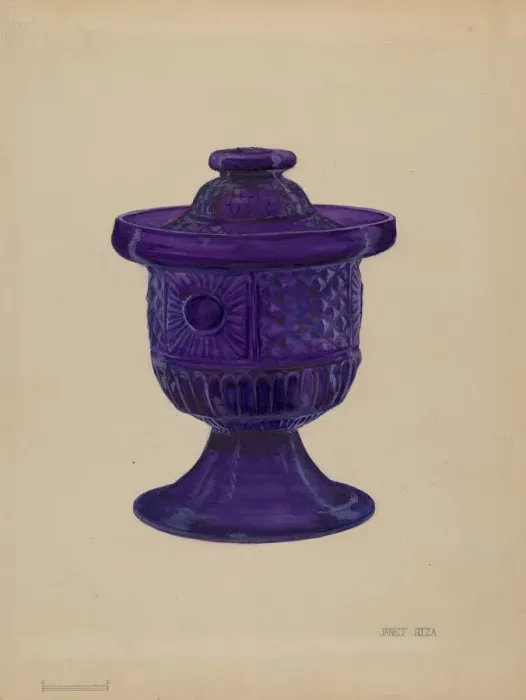 Framed Print : Sugar Bowl with Cover, c. 1934. Creator: Janet Riza Framed Print : Sugar Bowl with Cover, c. 1934. Creator: Janet Riza
