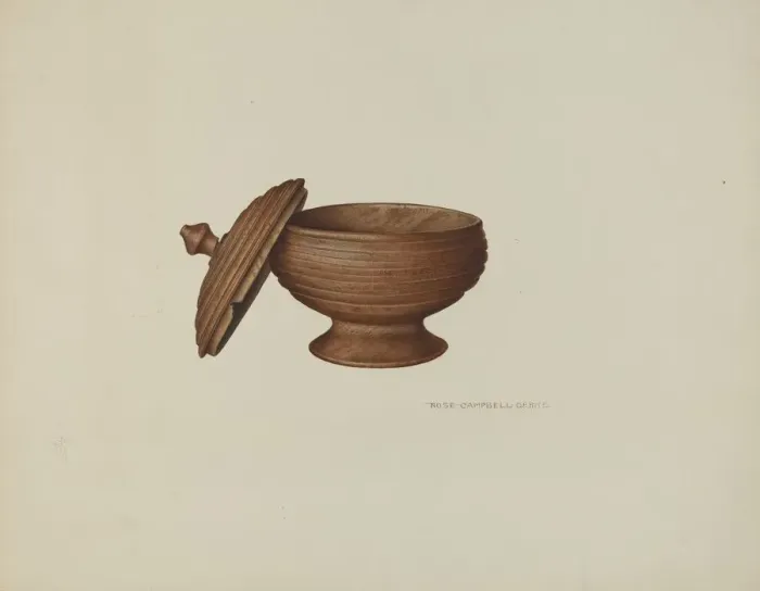 Framed Print : Sugar Bowl with Cover, c. 1941. Creator: Rose Campbell-Gerke Framed Print : Sugar Bowl with Cover, c. 1941. Creator: Rose Campbell-Gerke