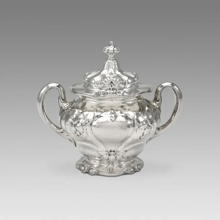 Framed Print : Sugar Bowl and Lid (part of a set), 1900. Creator: Gorham Manufacturing Company Framed Print : Sugar Bowl and Lid (part of a set), 1900. Creator: Gorham Manufacturing Company