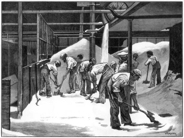 Framed Print : Sugar making at the Counterslip refinery, Bristol, 1873. Artist: WB Murray Framed Print : Sugar making at the Counterslip refinery, Bristol, 1873. Artist: WB Murray