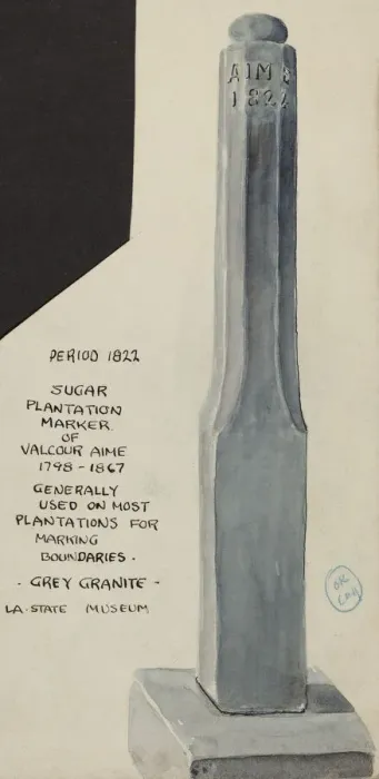 Framed Print : Sugar Plantation Marker, 1935 / 1942. Creator: Unknown Framed Print : Sugar Plantation Marker, 1935 / 1942. Creator: Unknown