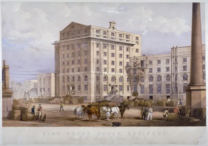 Framed Print : Sugar refinery in Leman Street, Stepney, London, 1851. Artist: Vincent Brooks Framed Print : Sugar refinery in Leman Street, Stepney, London, 1851. Artist: Vincent Brooks