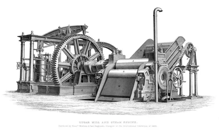 Framed Print : Sugar Mill and Steam Engine, 1866 Framed Print : Sugar Mill and Steam Engine, 1866