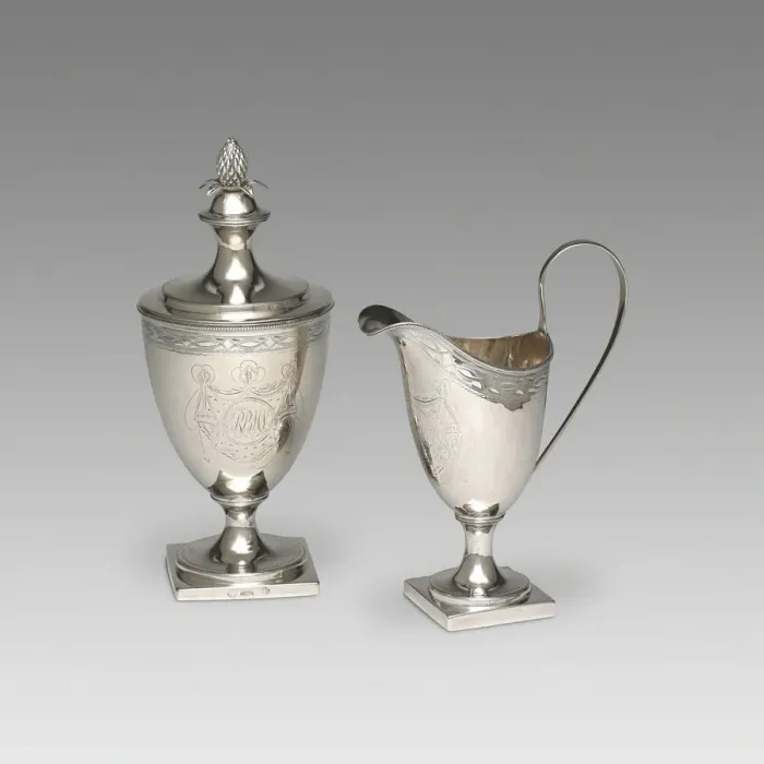 Framed Print : Sugar Urn and Cream Pot, c. 1793. Creator: Daniel Van Voorhis Framed Print : Sugar Urn and Cream Pot, c. 1793. Creator: Daniel Van Voorhis