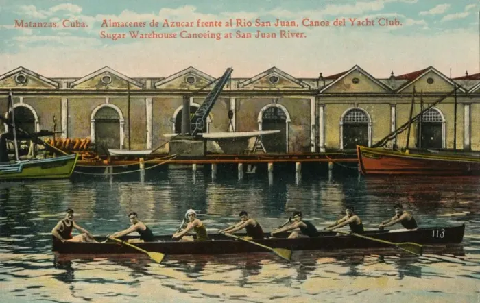 Framed Print : Sugar Warehouse Canoeing, San Juan River, Matanzas, Cuba, c1920s Framed Print : Sugar Warehouse Canoeing, San Juan River, Matanzas, Cuba, c1920s