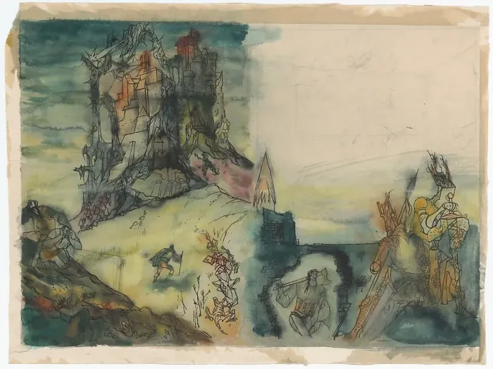 Framed Print : Suggestion for the cover for the fairy tale The Haunted Castle, 1940-1944. Creator: Jan Novak Framed Print : Suggestion for the cover for the fairy tale The Haunted Castle, 1940-1944. Creator: Jan Novak