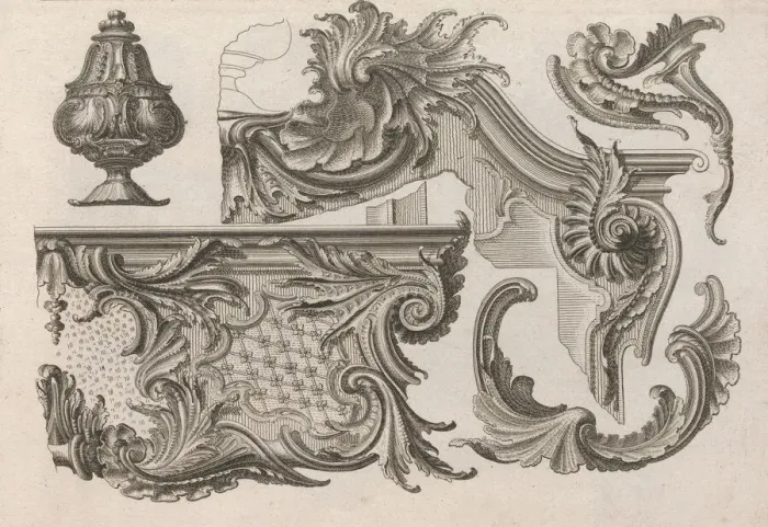 Framed Print : Suggestion for the Decoration of the Lower and Top Right of a Frame Combine Framed Print : Suggestion for the Decoration of the Lower and Top Right of a Frame Combine