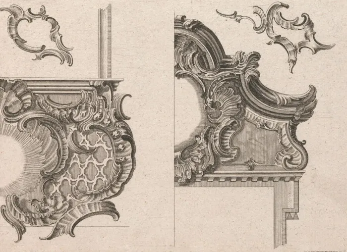 Framed Print : Suggestion for the Decoration of Lower Right and Top Right of a Framel, Pla Framed Print : Suggestion for the Decoration of Lower Right and Top Right of a Framel, Pla
