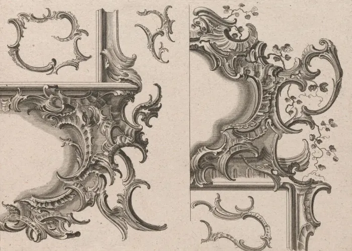 Framed Print : Suggestion for the Decoration of Lower Right and Top Right of a Framel, Pla Framed Print : Suggestion for the Decoration of Lower Right and Top Right of a Framel, Pla