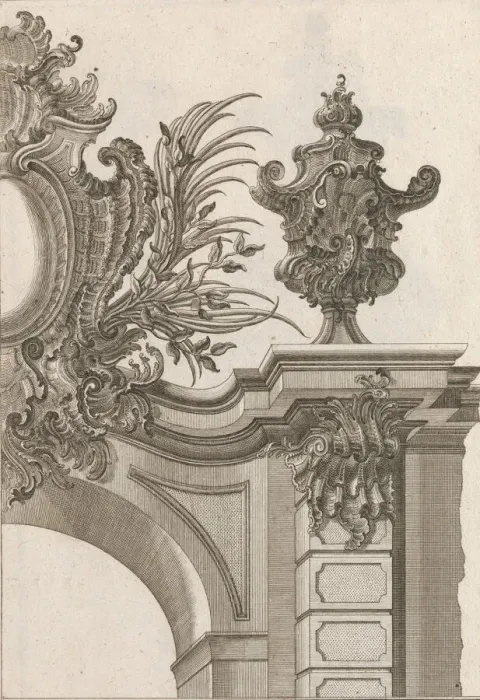 Framed Print : Suggestion for the Decoration of Top Right Side of Portal, Plate 3 from Al Framed Print : Suggestion for the Decoration of Top Right Side of Portal, Plate 3 from Al