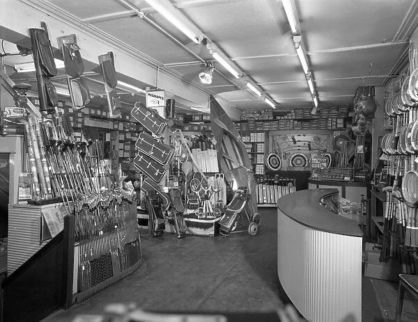 Suggs sports shop interior, Sheffield, South Yorkshire, 1961. Artist: Michael Walters