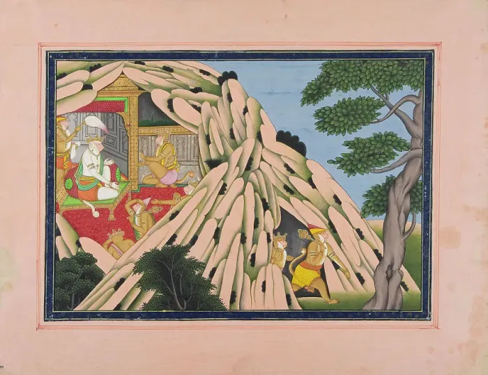 Framed Print : Sugriva Sends Emissaries, Led by Hanuman, to Find Princess Sita, between c1830 and c1840. Creator: Unknown Framed Print : Sugriva Sends Emissaries, Led by Hanuman, to Find Princess Sita, between c1830 and c1840. Creator: Unknown