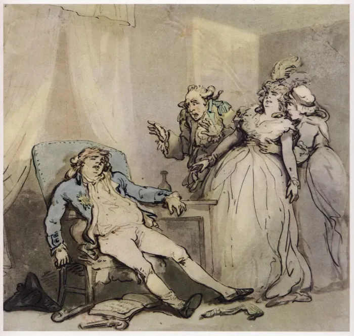 Framed Print : The Suicide, c1780-1825. Creator: Thomas Rowlandson Framed Print : The Suicide, c1780-1825. Creator: Thomas Rowlandson