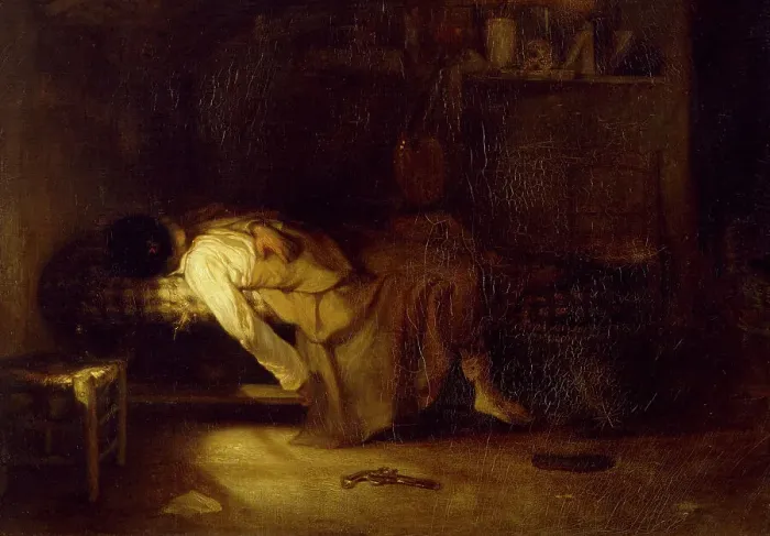 Framed Print : The Suicide, c1836. Creator: Alexandre Gabriel Descamps Framed Print : The Suicide, c1836. Creator: Alexandre Gabriel Descamps