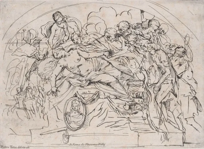 Framed Print : The Suicide of Dido, 1650-1700. Creator: Unknown Framed Print : The Suicide of Dido, 1650-1700. Creator: Unknown