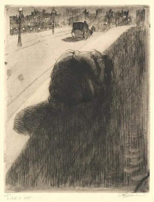 Framed Print : The Suicide (Le Suicide), c. 1886. Creator: Paul Albert Besnard Framed Print : The Suicide (Le Suicide), c. 1886. Creator: Paul Albert Besnard