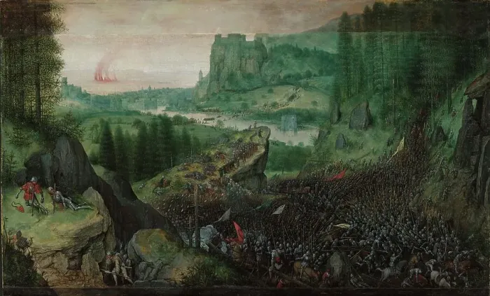 Framed Print : The Suicide of Saul, 1562. Creator: Bruegel (Brueghel); Pieter; the Elder (ca 1525-1569) Framed Print : The Suicide of Saul, 1562. Creator: Bruegel (Brueghel); Pieter; the Elder (ca 1525-1569)