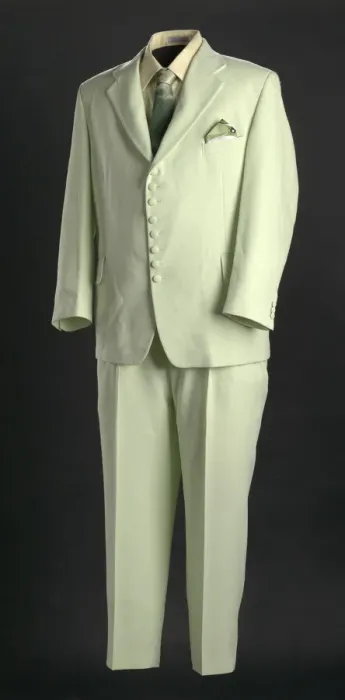 Framed Print : Suit, shirt, and handkerchief worn by Ira Tucker Sr. late 20th century Framed Print : Suit, shirt, and handkerchief worn by Ira Tucker Sr. late 20th century