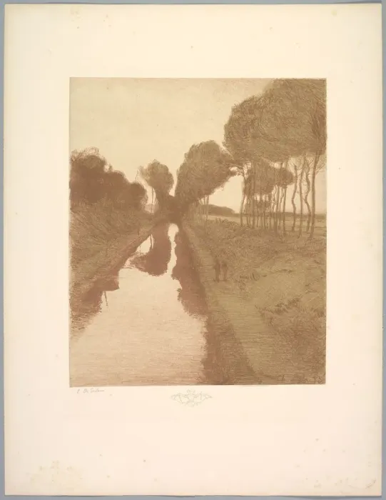 Framed Print : Suite de Paysages: Landscape, Plate 3, Remarque, Bat, 1892-1893. Creator: Charles Marie Dulac Framed Print : Suite de Paysages: Landscape, Plate 3, Remarque, Bat, 1892-1893. Creator: Charles Marie Dulac