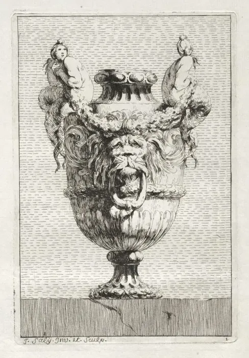 Framed Print : Suite of Vases: Plate 1, 1746. Creator: Jacques Francois Saly (French, 1717-1776) Framed Print : Suite of Vases: Plate 1, 1746. Creator: Jacques Francois Saly (French, 1717-1776)