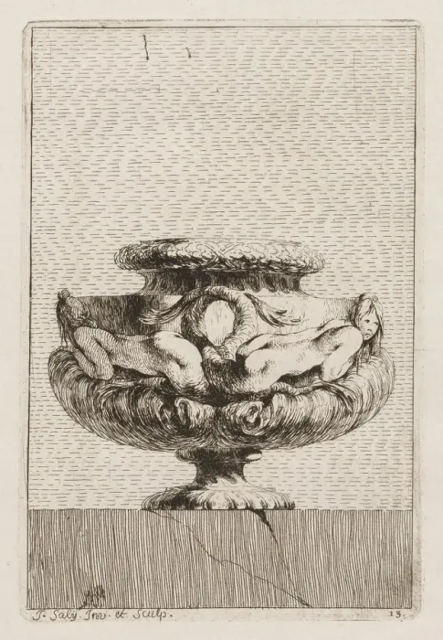 Framed Print : Suite of Vases: Plate 13, 1746. Creator: Jacques Francois Saly (French, 1717-1776) Framed Print : Suite of Vases: Plate 13, 1746. Creator: Jacques Francois Saly (French, 1717-1776)