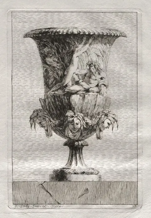 Framed Print : Suite of Vases: Plate 17, 1746. Creator: Jacques Francois Saly (French, 1717-1776) Framed Print : Suite of Vases: Plate 17, 1746. Creator: Jacques Francois Saly (French, 1717-1776)