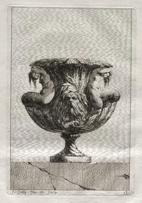 Framed Print : Suite of Vases: Plate 18, 1746. Creator: Jacques Francois Saly (French, 1717-1776) Framed Print : Suite of Vases: Plate 18, 1746. Creator: Jacques Francois Saly (French, 1717-1776)