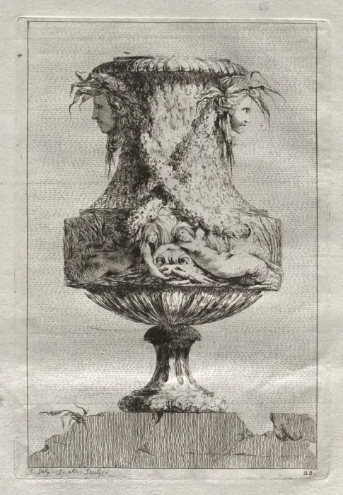 Framed Print : Suite of Vases: Plate 20, 1746. Creator: Jacques Francois Saly (French, 1717-1776) Framed Print : Suite of Vases: Plate 20, 1746. Creator: Jacques Francois Saly (French, 1717-1776)