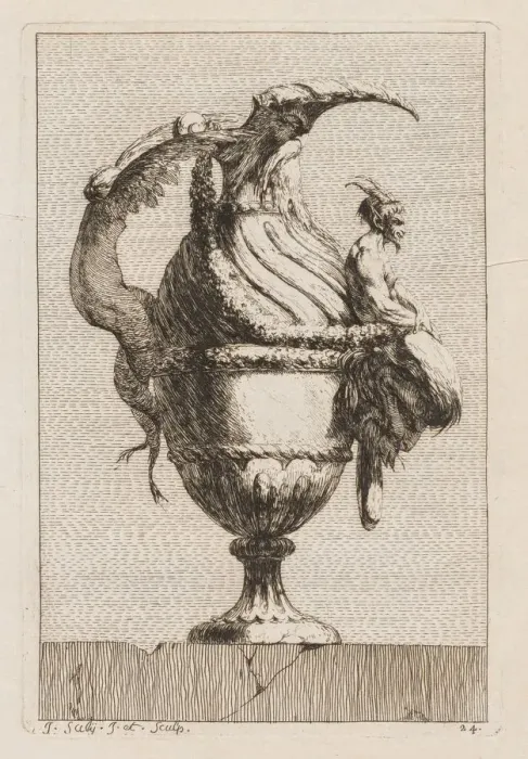 Framed Print : Suite of Vases: Plate 24, 1746. Creator: Jacques Francois Saly (French, 1717-1776) Framed Print : Suite of Vases: Plate 24, 1746. Creator: Jacques Francois Saly (French, 1717-1776)