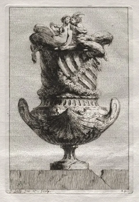 Framed Print : Suite of Vases: Plate 25, 1746. Creator: Jacques Francois Saly (French, 1717-1776) Framed Print : Suite of Vases: Plate 25, 1746. Creator: Jacques Francois Saly (French, 1717-1776)