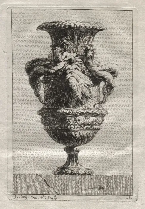 Framed Print : Suite of Vases: Plate 26, 1746. Creator: Jacques Francois Saly (French, 1717-1776) Framed Print : Suite of Vases: Plate 26, 1746. Creator: Jacques Francois Saly (French, 1717-1776)