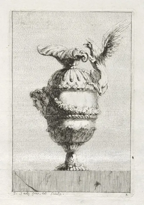 Framed Print : Suite of Vases: Plate 3, 1746. Creator: Jacques Francois Saly (French, 1717-1776) Framed Print : Suite of Vases: Plate 3, 1746. Creator: Jacques Francois Saly (French, 1717-1776)