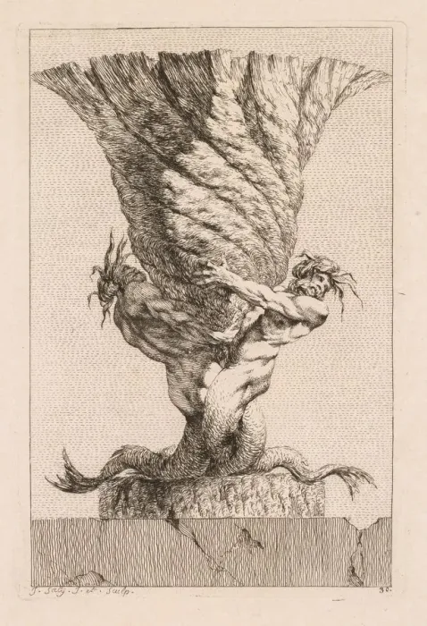 Framed Print : Suite of Vases: Plate 30, 1746. Creator: Jacques Francois Saly (French, 1717-1776) Framed Print : Suite of Vases: Plate 30, 1746. Creator: Jacques Francois Saly (French, 1717-1776)