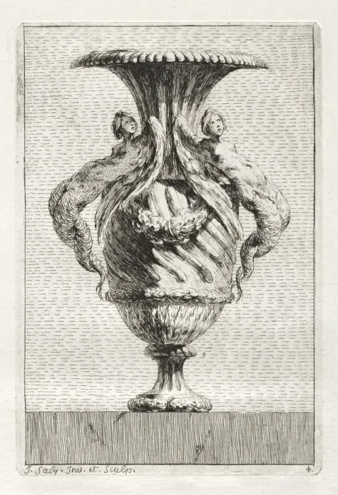 Framed Print : Suite of Vases: Plate 4, 1746. Creator: Jacques Francois Saly (French, 1717-1776) Framed Print : Suite of Vases: Plate 4, 1746. Creator: Jacques Francois Saly (French, 1717-1776)
