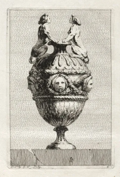 Framed Print : Suite of Vases: Plate 5, 1746. Creator: Jacques Francois Saly (French, 1717-1776) Framed Print : Suite of Vases: Plate 5, 1746. Creator: Jacques Francois Saly (French, 1717-1776)