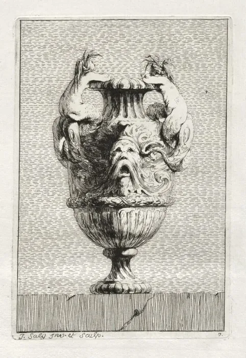 Framed Print : Suite of Vases: Plate 7, 1746. Creator: Jacques Francois Saly (French, 1717-1776) Framed Print : Suite of Vases: Plate 7, 1746. Creator: Jacques Francois Saly (French, 1717-1776)