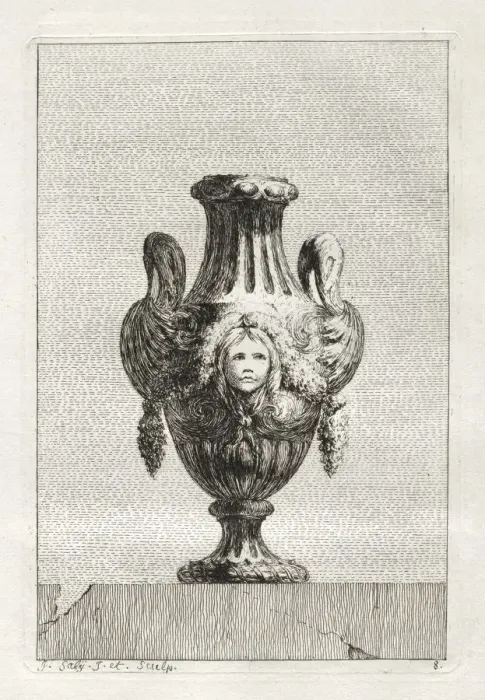 Framed Print : Suite of Vases: Plate 8, 1746. Creator: Jacques Francois Saly (French, 1717-1776) Framed Print : Suite of Vases: Plate 8, 1746. Creator: Jacques Francois Saly (French, 1717-1776)