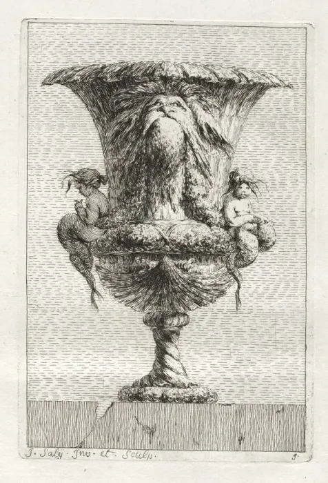 Framed Print : Suite of Vases: Plate 9, 1746. Creator: Jacques Francois Saly (French, 1717-1776) Framed Print : Suite of Vases: Plate 9, 1746. Creator: Jacques Francois Saly (French, 1717-1776)