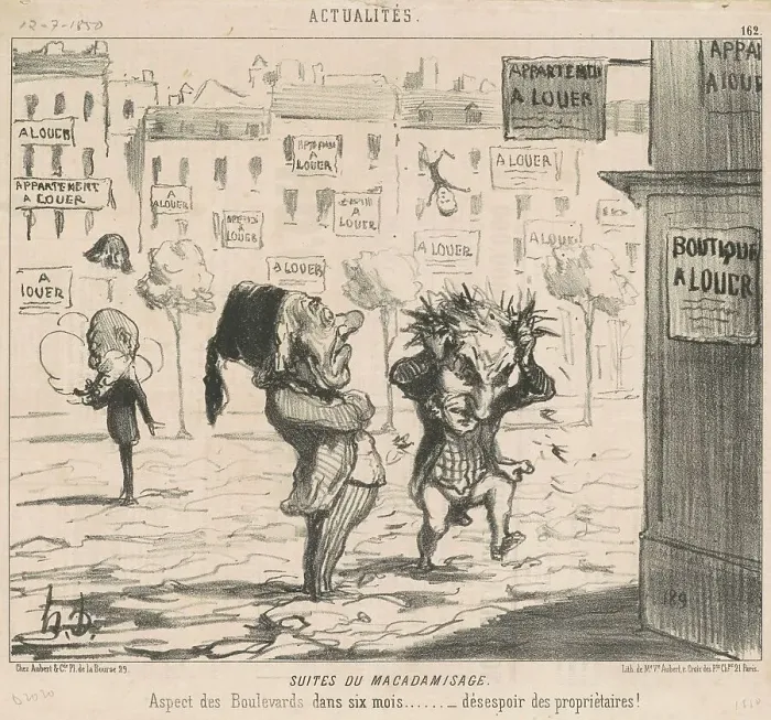 Framed Print : Suites du macadamisage, 19th century. Creator: Honore Daumier Framed Print : Suites du macadamisage, 19th century. Creator: Honore Daumier