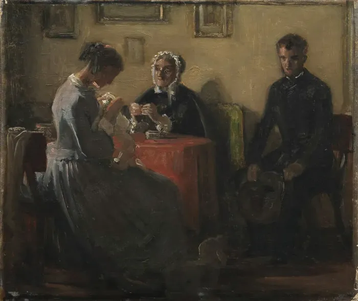 Framed Print : The suitor's visit, 1855-1856. Creator: Wilhelm Marstrand Framed Print : The suitor's visit, 1855-1856. Creator: Wilhelm Marstrand