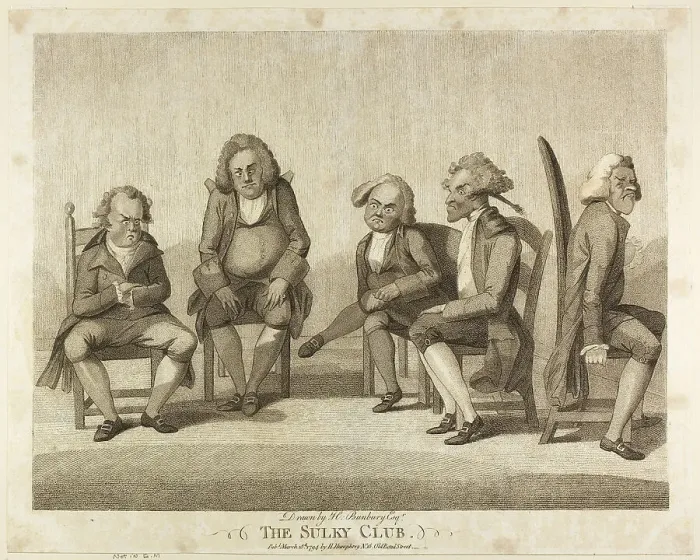 Framed Print : The Sulky Club, published March 18, 1794. Creator: Henry William Bunbury Framed Print : The Sulky Club, published March 18, 1794. Creator: Henry William Bunbury
