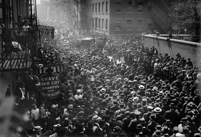 Framed Print : Sullivan funeral - Bowery, 1913. Creator: Bain News Service Framed Print : Sullivan funeral - Bowery, 1913. Creator: Bain News Service