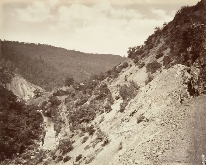 Framed Print : Sulphur Creek and Road to Geysers, 1868-70, printed ca. 1876 Framed Print : Sulphur Creek and Road to Geysers, 1868-70, printed ca. 1876
