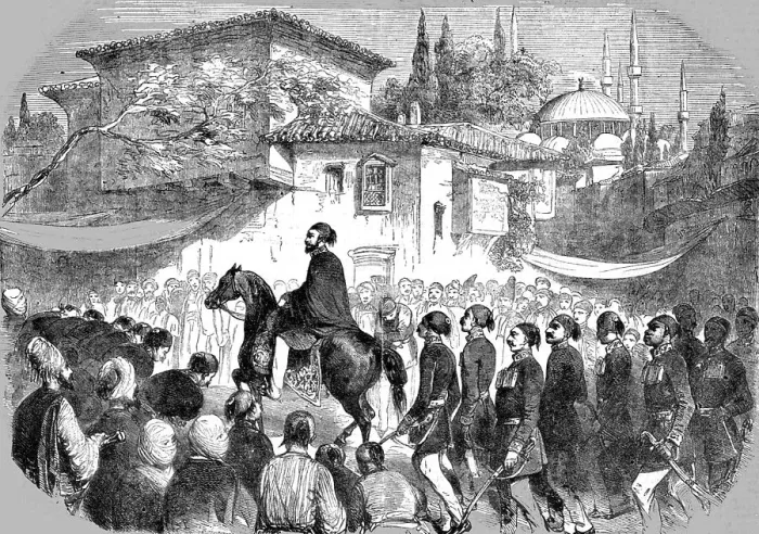 Framed Print : The Sultan Abdul Medjid proceeding to the Divan of the Sublime Porte, 1854. Creator: Unknown Framed Print : The Sultan Abdul Medjid proceeding to the Divan of the Sublime Porte, 1854. Creator: Unknown