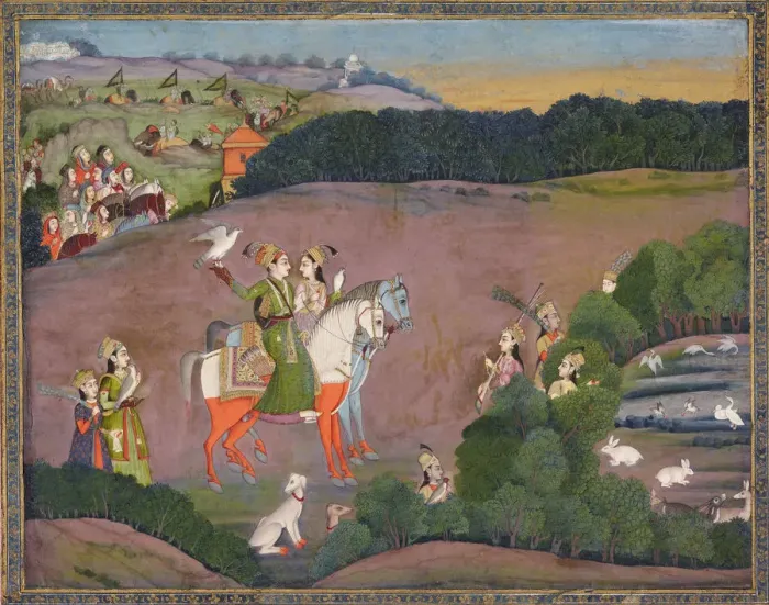 Framed Print : Sultan Baz Bahadur and Roopmati, ca 1735. Artist: Mir Kalan Khan (active 1730-1780) Framed Print : Sultan Baz Bahadur and Roopmati, ca 1735. Artist: Mir Kalan Khan (active 1730-1780)